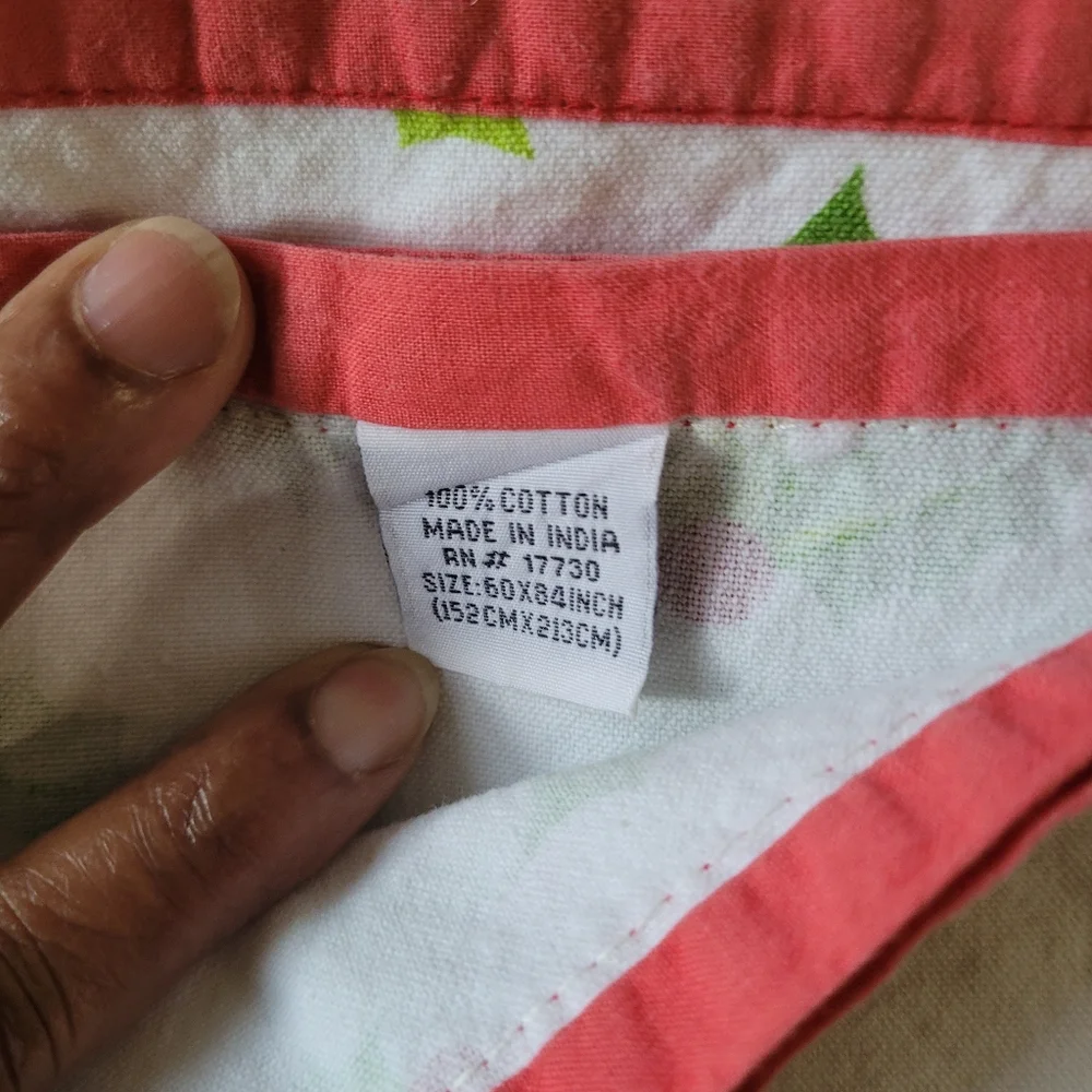 Vintage Heavy Cotton Christmas Festive Holly Print Tablecloth.